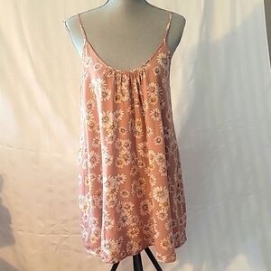 Forever 21 Mauve/Pink Floral Sundress, Size: M